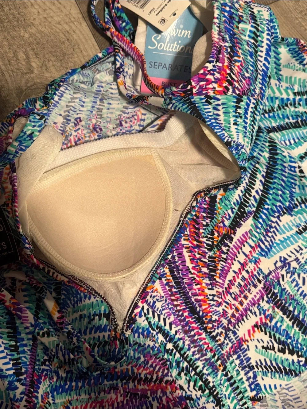 C9 by Champion Women's Multicolor Patterned Swim Tankini Top - Picture 4 of 6